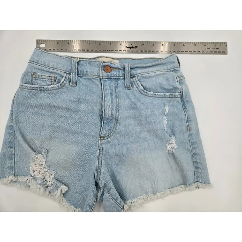 Universal Thread Highest Rise Shortie Womens 2R Light Wash Denim Shorts - Picture 5 of 10